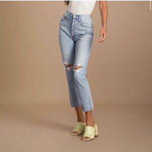 Agolde Riley light wash ripped jeans